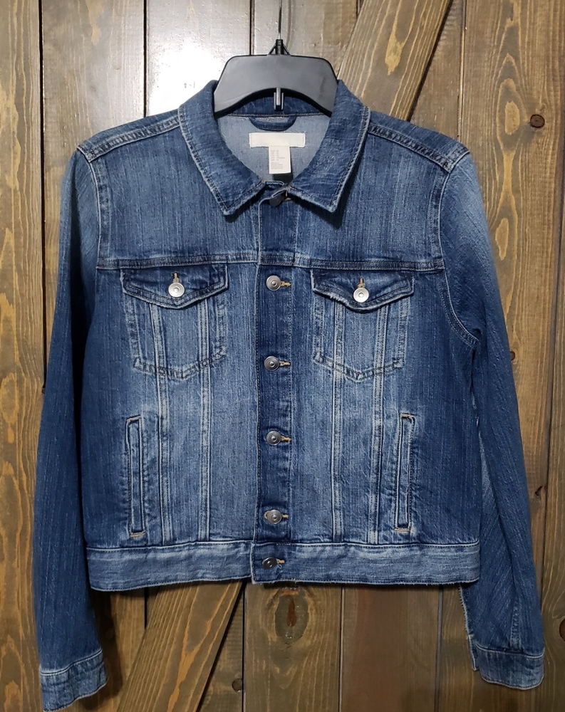 NWOT H&M Distressed Denim Jacket W12